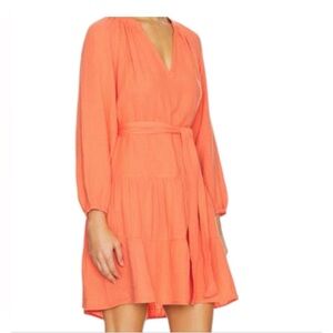 RAILS Aureta Long Sleeve Dress Woman Sz M Orange Papaya New